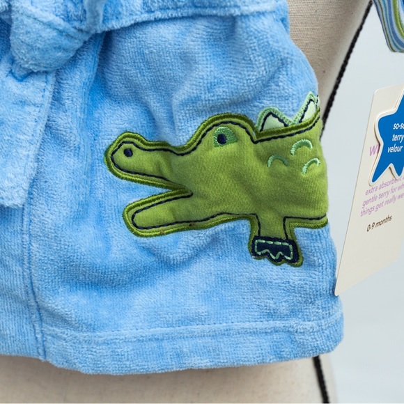 Carter’s soft terry velour wrap-me-up robe blue baby boys 0-9 months Carter’s - Picture 4 of 10